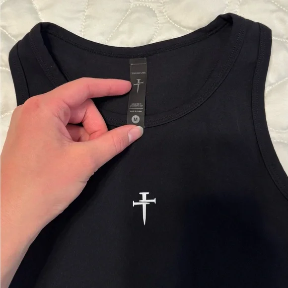 Black Tank Top with Cross Logo - Picture 3 of 5